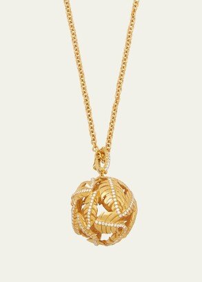 Susan Gordon 22K Yellow Gold Leaf Spinning Globe Pendant