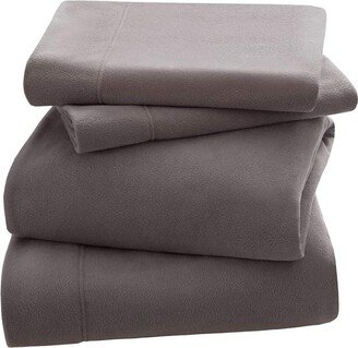 Gracie Mills Scotchgard Micro Fleece Grey Sheet Set, Grey - Full