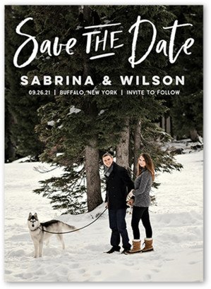 Save The Date Cards: Scribbled Photo Save The Date, White, 5X7, Luxe Double-Thick Cardstock, Square