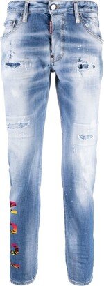 Icon printed slim-cut jeans