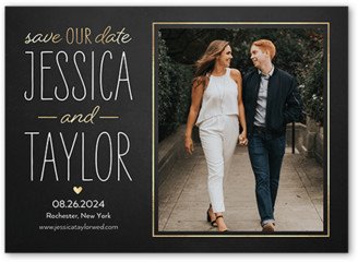 Save The Date Cards: The Big Day Save The Date, Grey, 5X7, Signature Smooth Cardstock, Square