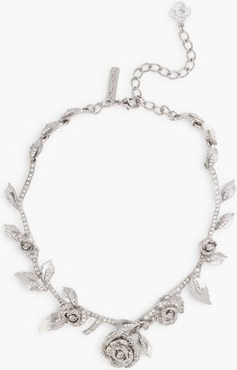 Silver-tone crystal necklace