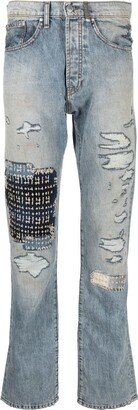 Faded-effect Tears Denim Jeans