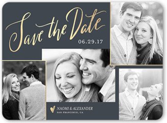 Save The Date Cards: Luminous Collage Save The Date, Gray, 6X8, Matte, Signature Smooth Cardstock, Rounded