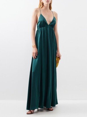 Plunge-neck Silk Slip Dress