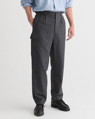 Wool-blend pleated cargo pant