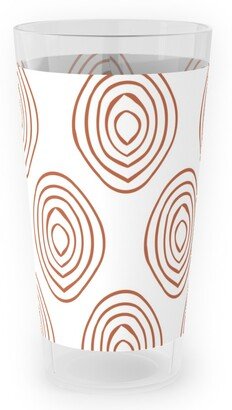 Outdoor Pint Glasses: Abstract Circle - Terracotta Outdoor Pint Glass, Brown