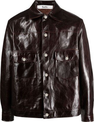 Lorenzo button-up leather jacket-AA