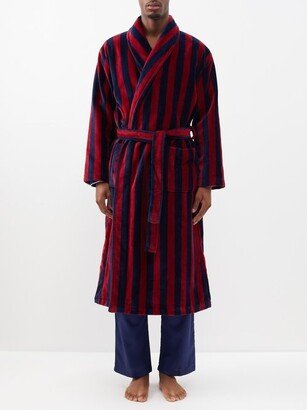 Triton Belted Striped Cotton-blend Velour Robe