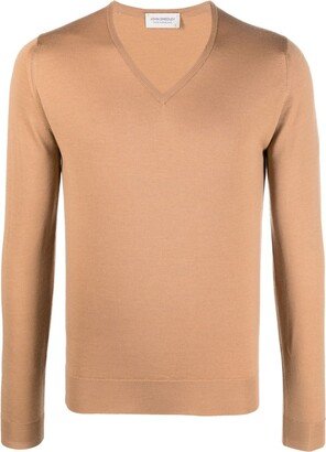 V-neck fine-knit jumper-AL