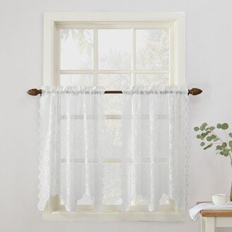 No. 918 Alison Floral Lace Sheer Rod Pocket Kitchen Curtain Swag/Tier Pair