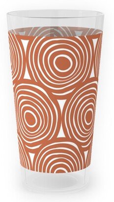 Outdoor Pint Glasses: Overlapping Circles - Terracotta Outdoor Pint Glass, Brown