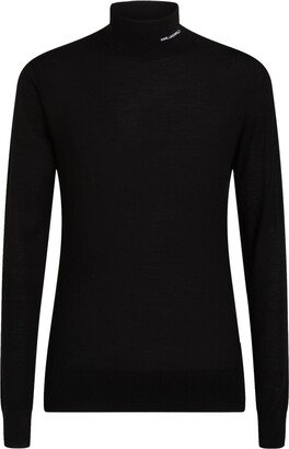 Embroidered-Logo Roll-Neck Jumper