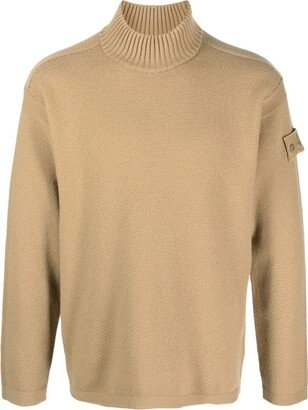 Logo-Patch Roll-Neck Jumper-AA