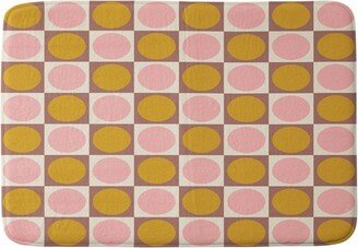 June Journal Autumn Checkerboard Memory Foam Bath Mat Cream