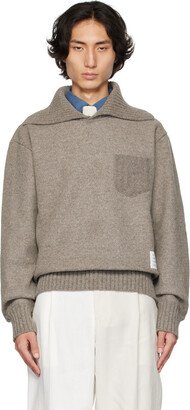 Brown Funnel Neck Sweater