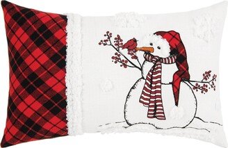 Snowman Embroidered Throw Pillow