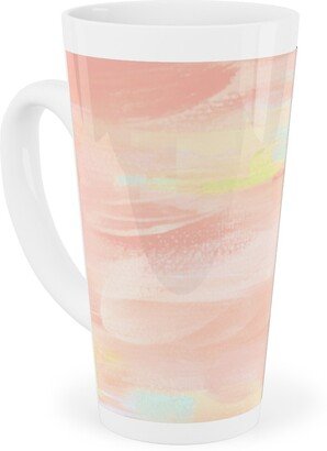 Mugs: Paint Dabs - Peach Tall Latte Mug, 17Oz, Pink