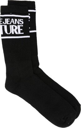 Intarsia-Knit Logo Stretch-Cotton Socks