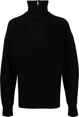 MARANT High-Neck Half-Zip Merino Wool Jumper