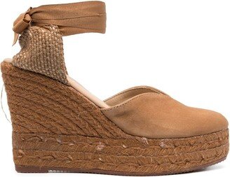 Tie-Fastening Espadrille Wedges