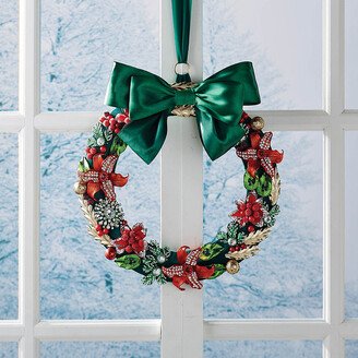 Traditional Poinsettia Brooch Wreath