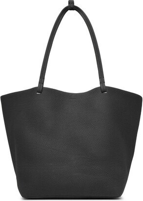 XL Park tote black matte grain bag