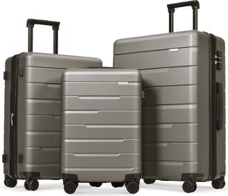 IGEMAN Luggage Sets 3 Piece Suitcase Set with TSA lock ,Grey