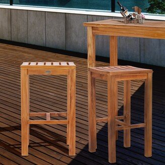 Santa Monica Teak Wood Indoor/ Outdoor Bar Stool, 30 inch