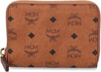 Monogram Print Zip-Around Wallet