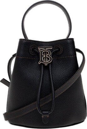 TB Monogram Plaque Drawstring Bucket Bag