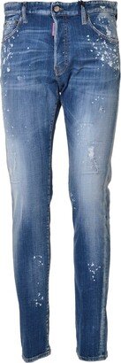 Distressed Straight Leg Jeans-AP