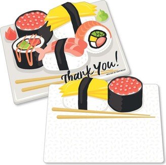 Big Dot Of Happiness Let's Roll - Sushi - Japanese Party Shaped Thank You Cards with Envelopes 12 Ct