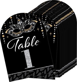 Big Dot Of Happiness Masquerade - Mask Party Double-Sided 5 x 7 inches Cards - Table Numbers - 1-20