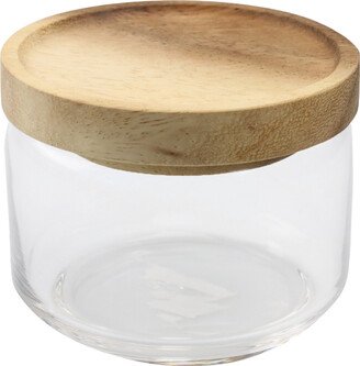 Be Home Small Glass and Acacia Canister