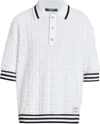 Monogram Cotton-Blend Polo Shirt