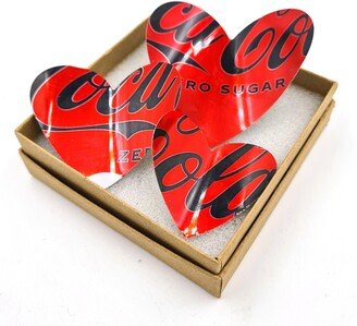 Coke Zero Can Heart Fridge Magnets, Coca-Cola Shaped Recycled Tin Presented in Gift Box