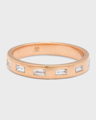 Walters Faith Ottoline Rose Gold Band Ring with Gypsy-Set Baguettes