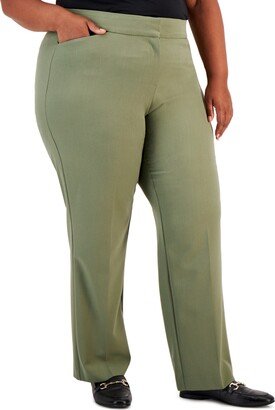 Plus & Petite Plus Size Curvy-Fit Straight-Leg Pants, Created for Macy's