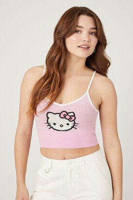 Women's Hello Kitty Sweater-Knit Cami in Pink Small