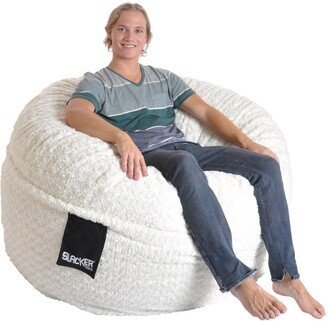 Slacker Sack 5 foot Round Large Soft White Fur Memory Foam Bean Bag Chair