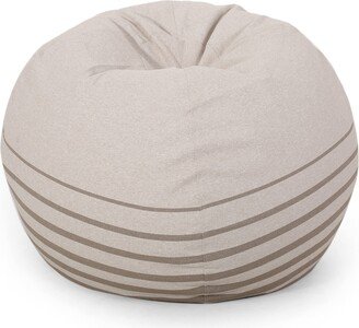 Hudgeons 5 Foot Striped Bean Bag - Natural/Brown Stripes