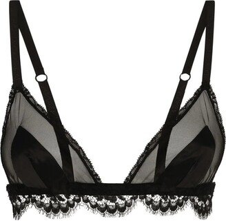 Lace-Detailed Triangle Cup Bra