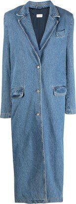 Single-Breasted Denim Coat-AA