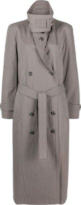 Belted Cotton Trench Coat-AA