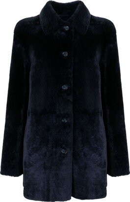 Button-Up Shearling Coat