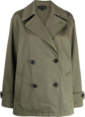 Gabardine Double-Breasted Raincoat