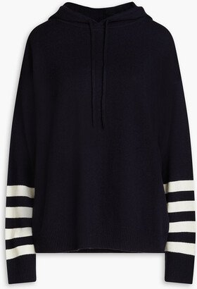 Striped wool and cashmere-blend hoodie