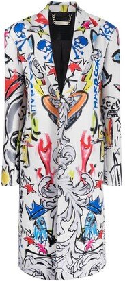 Agnelli graffiti-print single-breasted coat