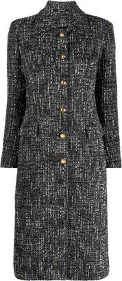 Tweed Single-Breasted Coat-AA